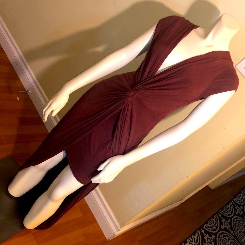 SABORA SEXY TWISTED ASYMMETRICAL WRAP DRESS